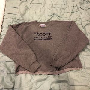 Keith Scott Body Shop cropped grey sweatshirt